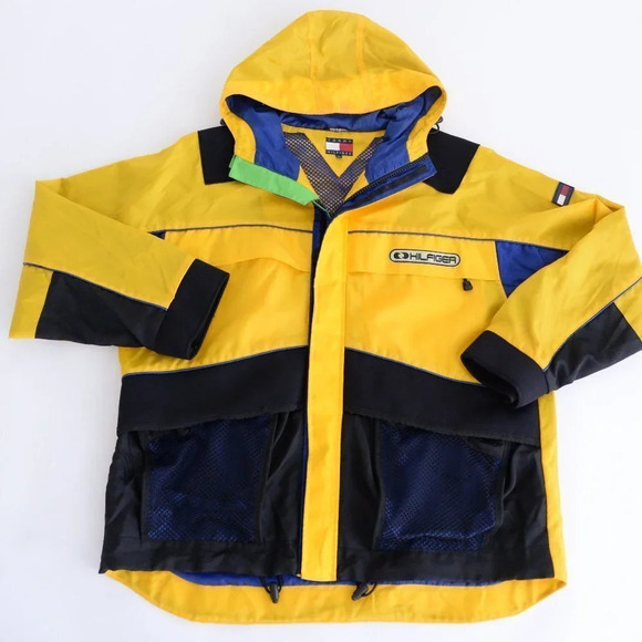 Tommy Hilfiger Vintage Y2K Yellow Ski Windbreaker Jacket ~Yellow ~Xlarge - Picture 7 of 16
